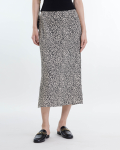 Leopard Print Satin Skirt