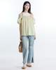 Fake Two One-line Shoulder Tops