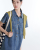 9296 Cape denim dress