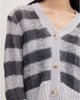 Striped V-neck Sweater Cardigan