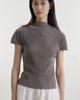 Pleated Mock-Neck Top