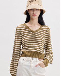 Collarbone Striped Sweater