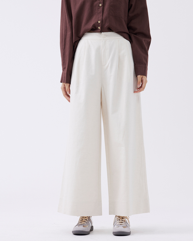 Pleated Wide Leg Trousers