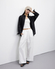 Imported Linen Slimming Drawstring Wide-leg Pants