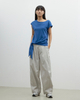 Round-neck Design Sense Tied Flying Sleeve T-shirt