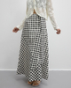 Black And White Checkered Lace-up Skirt