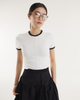 Color-blocking, Form-fitting Short-sleeved T-shirt