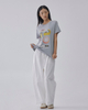 Short-sleeved loose grey design T-shirt