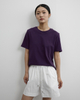 Basic shoulder-length short-sleeved T-shirt