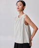 Scrunch Round Neck Pinstriped Tank