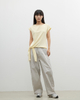 Round-neck Design Sense Tied Flying Sleeve T-shirt