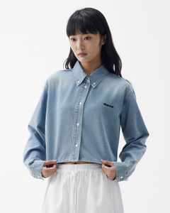 Embroidered Short Denim Shirt