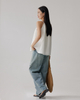 Drawstring Pleated Loose Vest Blouse