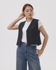 A chic suit with a short waistcoat
