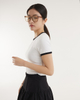 Color-blocking, Form-fitting Short-sleeved T-shirt