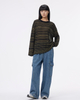 A Simple Round-neck, Color-blocking Striped Knitted Sweater