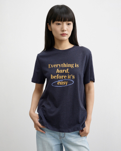 Korean Version Letter Round-neck T-shirt
