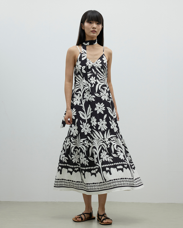 French Color-blocking Dress