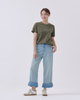 Ginny Straight Leg Cuffed Denim Pants