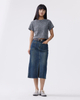 Denim Skirt with Slit Front