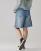 The Light Blue Denim Capri Pants Are Slimming And Loose