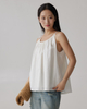 Drawstring Pleated Loose Vest Blouse