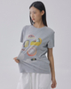 Short-sleeved loose grey design T-shirt