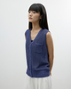 A V-neck Pocket Vest Made of Paper Yarn