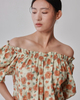 Off-Shoulder Floral Puffy Sleeve Top