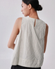 Scrunch Round Neck Pinstriped Tank