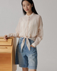 The Light Blue Denim Capri Pants Are Slimming And Loose