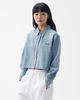 Embroidered Short Denim Shirt
