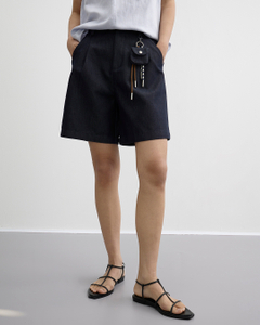 Slim, High-waisted Straight Casual Shorts