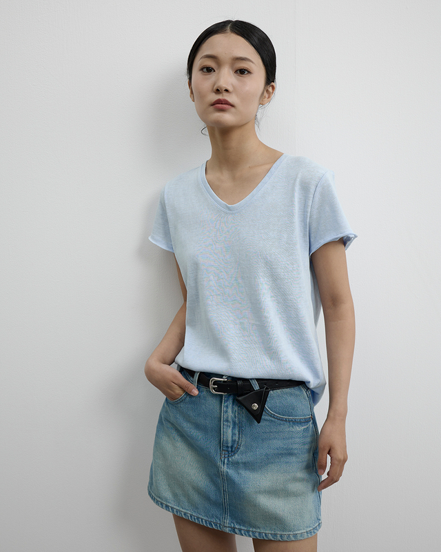 V-neck loose pullover casual breathable T-shirt