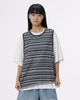 Hollowed-out Vacation-style Knitted Striped Waistcoat