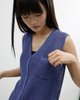 A V-neck Pocket Vest Made of Paper Yarn