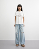 Korean Version Letter Round-neck T-shirt