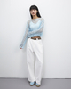 High-waisted Narrow Straight-leg Pants