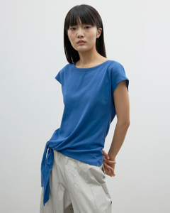 Round-neck Design Sense Tied Flying Sleeve T-shirt