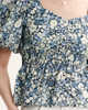 Floral Bubble Sleeved Shirt