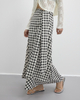 Black And White Checkered Lace-up Skirt
