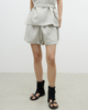 Linen Simple Wide-leg Drawstring Shorts