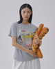 Short-sleeved loose grey design T-shirt