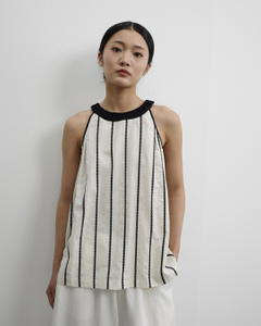 Vertical Striped Halter Vest