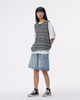 Hollowed-out Vacation-style Knitted Striped Waistcoat