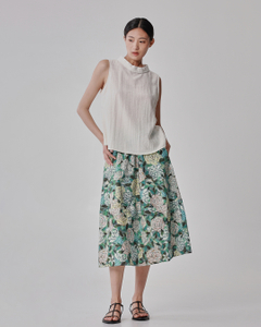 Flare Floral Midi Skirt