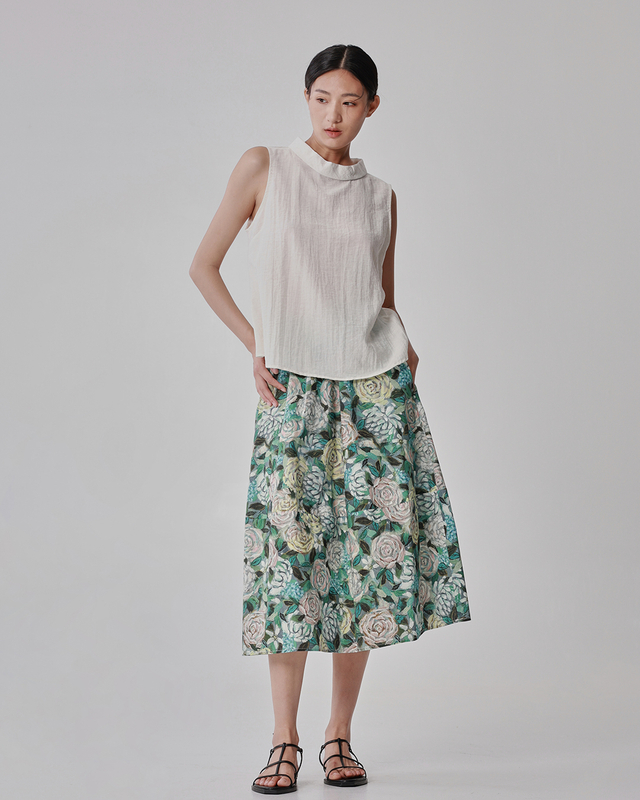 Flare Floral Midi Skirt