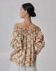 Off-Shoulder Floral Puffy Sleeve Top