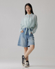 The Light Blue Denim Capri Pants Are Slimming And Loose