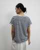 Korean-style Striped V-neck Short-sleeved T-shirt